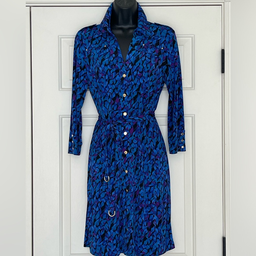 Cache Blue / Purple/Black
Printed Shirt Dress